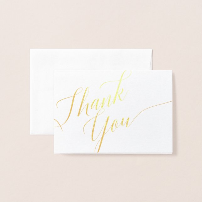 Danke, Script Mini (3.5"x5" Foil Card) Folienkarte (Vorderseite mit Umschlag)