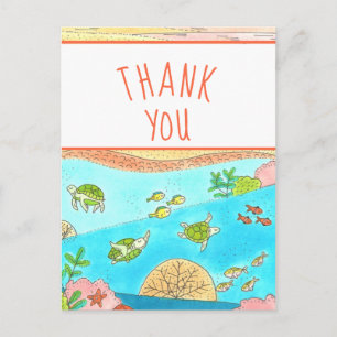 Danke Sea Turtles Art Postkarte