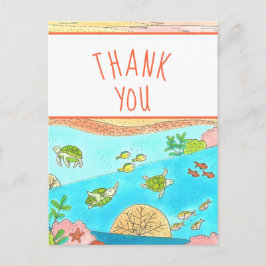 Danke Sea Turtles Art Postkarte