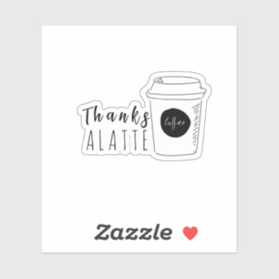 Danke, sehr Kaffee Shop-Logo Aufkleber