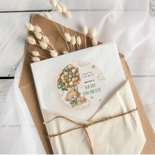 Danke sehr viel Grün Baby Shower Runder Aufkleber