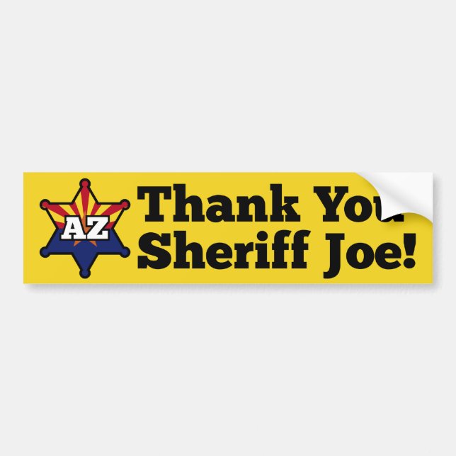 Danke Sheriff Joe! Autoaufkleber (Vorne)