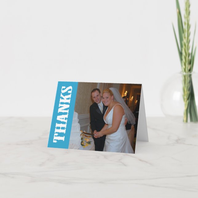 Danke Shoot Out Vielen Dank Notecard (blau) (Vorderseite)