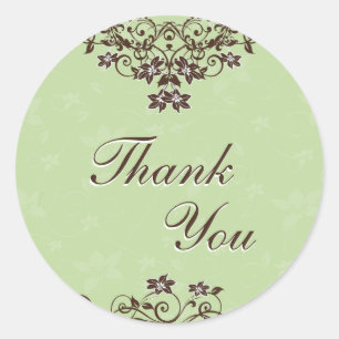 Danke Siegel - Minze Grün & Schokolade Braun Runder Aufkleber