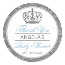 Danke Silver Blue Prince Crown Baby Dusche