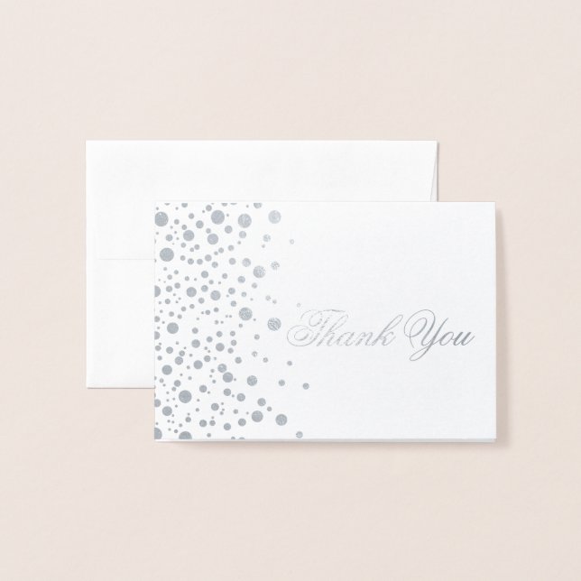 Danke, Silver Foil Dots Folienkarte (Vorderseite mit Umschlag)