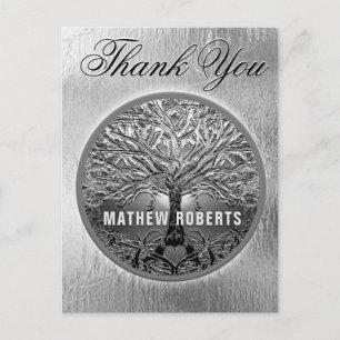 Danke   Silver Tree of Life Memorial Postcard Postkarte