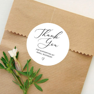 Danke-Skript Elegant Heart Kleinunternehmen Runder Aufkleber