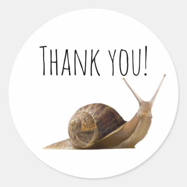 Danke Snail Runder Aufkleber (Vorderseite)