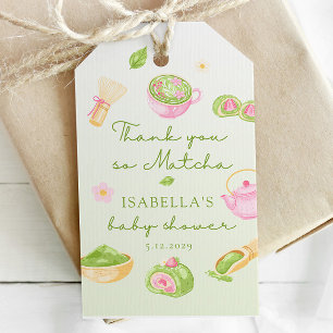 Danke so Matcha-Tee Baby Shower Geschenkanhänger