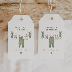 Danke so sehr Matcha-Salbei-grüne Babyparty Geschenkanhänger