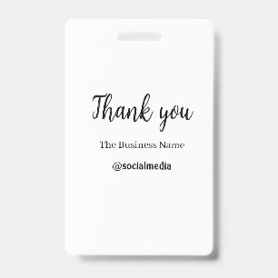 danke Social Media Firmenname Datum einfach f Ausweis