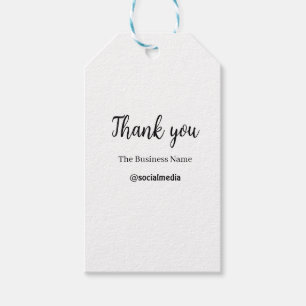 danke Social Media Firmenname Datum einfach f Geschenkanhänger