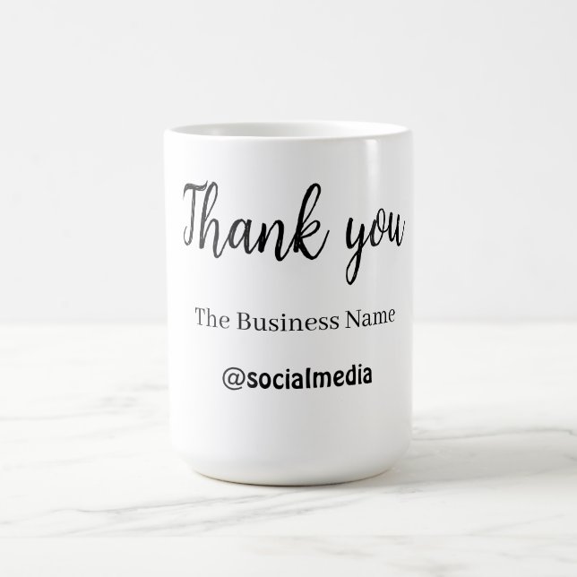 danke Social Media Firmenname Datum einfach f Kaffeetasse (Mittel)