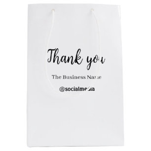 danke Social Media Firmenname Datum einfach f Mittlere Geschenktüte
