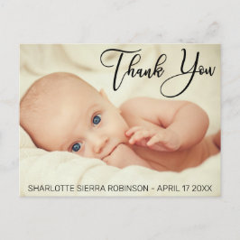 Danke | Soft Modern Baby Foto Postkarte
