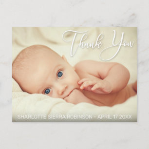 Danke   Soft Modern Baby Foto Postkarte