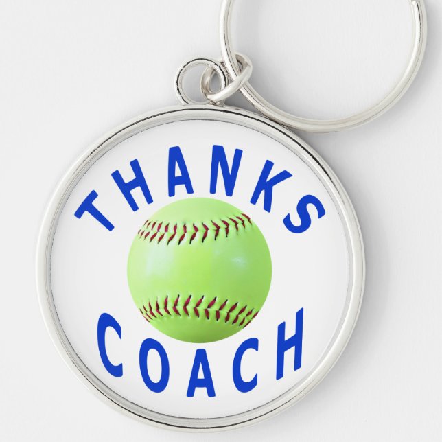 Danke Softball-Trainer-Gruß-Karten u. Geschenke Schlüsselanhänger (Vorne)