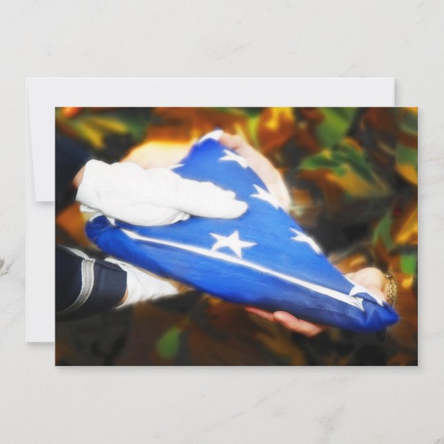 "Danke" Soldat erhält die amerikanische Flagge Einladung (Vorderseite)