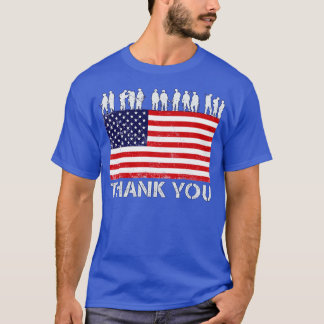 Danke Soldat Patriotische amerikanische Flagge T-Shirt