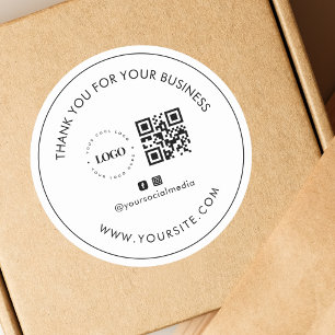 Danke-Sonderunternehmen-Logo QR-Code Social Media Runder Aufkleber
