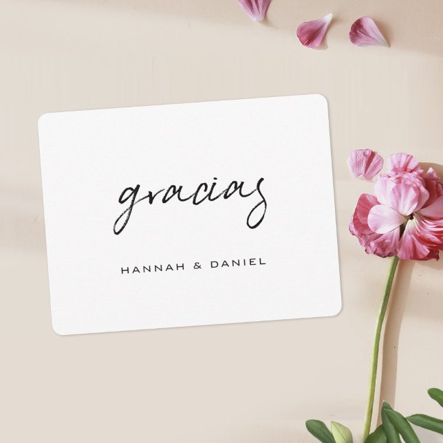Danke Spanische einfache schwarze Schrift Hochzeit (Von Creator hochgeladen)
