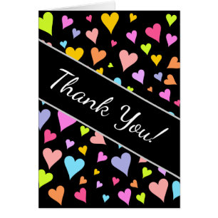 "Danke!"; Spaß, Liebe, buntes Herz Muster