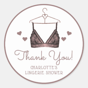 Danke Spitze Wasserfarbe Wäsche Brautparty Runder Aufkleber