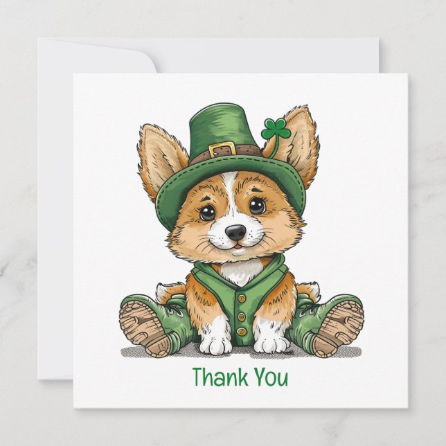 Danke St. Patrick's Day Corgi Dog (Vorderseite)