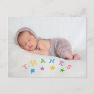 Danke, Stars   Baby Birth Announction Postcard Postkarte