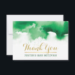 DANKE Stern-Grün Watercolor des BAR MITZVAH<br><div class="desc">durch kat massard >>> kat@simplysweetPAPERIE.com <<< Eine einfache, stilvolle Weise zu sagen danken Ihnen zu Ihrem Gast für die Teilnahme des BAR MITZVAH Ihr Kindes Gründen Sie, da eine Schablone es einfach ist, damit Sie Ihre eigenen Details addieren, oder, den besonders anfertigen Knopf zu schlagen und Sie können Text, Schriftart,...</div>