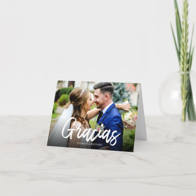 Danke Stylish Script Hochzeit Danke Foto (Vorderseite)