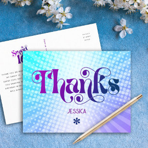 Danke Süße 16 Groovy Lila Blau Farbverlauf Postkarte
