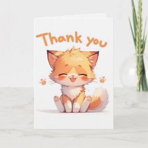Danke Süße Anime-Katze Feiertagskarte