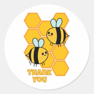 Danke Süße Bienen Und Honigwaben Design Runder Aufkleber