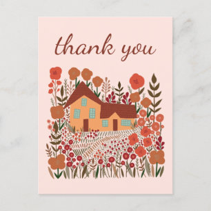 Danke Süße Farmhouse Blumen Herbst Postkarte