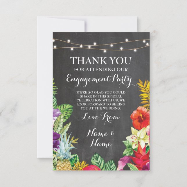 Danke Tafel rustikale Aloha Tiki Karte (Vorderseite)