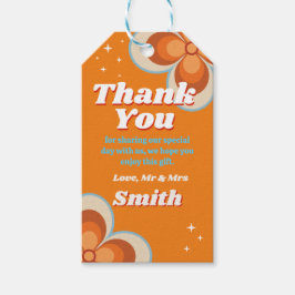 Danke Tags Wedding Retro Vintag Orange Geschenkanhänger