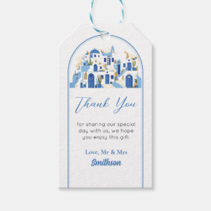 Danke Tags Wedding Santorini Griechenland Blue Whi Geschenkanhänger