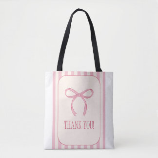 Danke-Tasche mit rosa Schleife und rosa Streifen