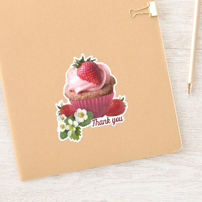Danke, Tasse Kuchen Aufkleber (Notizbuch)