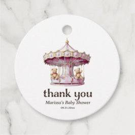 Danke Teddy Bear Twin Girl Baby Dusche Geschenkanhänger