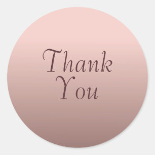 Danke Text Roségold Trendfarbe Vorlage Runder Aufkleber
