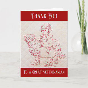 Danke Tierarzt Vintage Stickerei eines Hundes