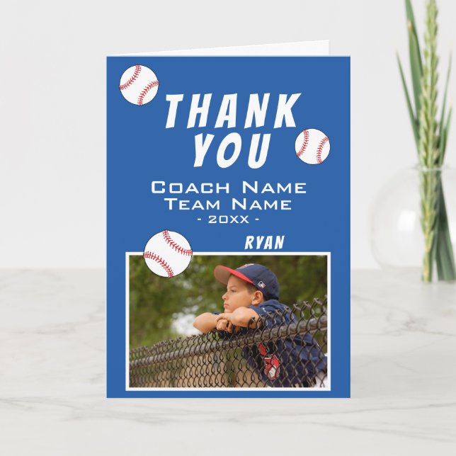 Danke Trainer Baseball Foto (Vorderseite)