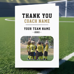 Danke Trainer Karte mit Teamname Foto