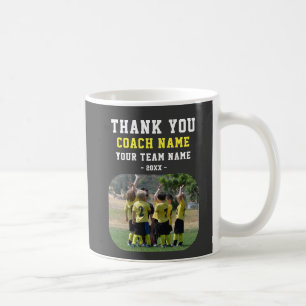 Danke Trainer mit Teamname Foto Kaffeetasse