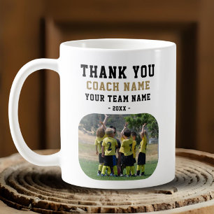 Danke Trainer mit Teamname Foto Kaffeetasse