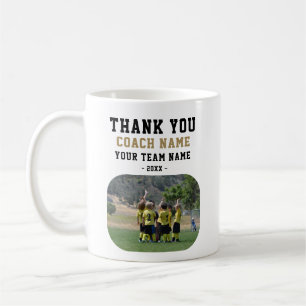 Danke Trainer mit Teamname Foto Kaffeetasse