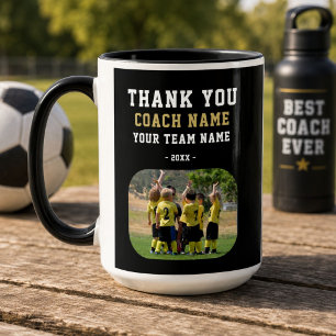 Danke Trainer mit Teamname Foto Tasse